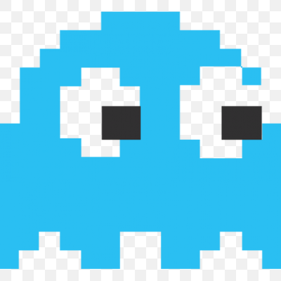 Free Pacman Pixel Blue Ghost PNG Download