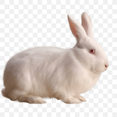 Free Rabbit Single White PNG Download