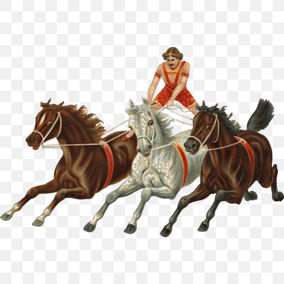 Victorian Vintage Horses Carriage