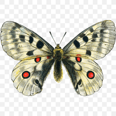 White Vintage Butterfly